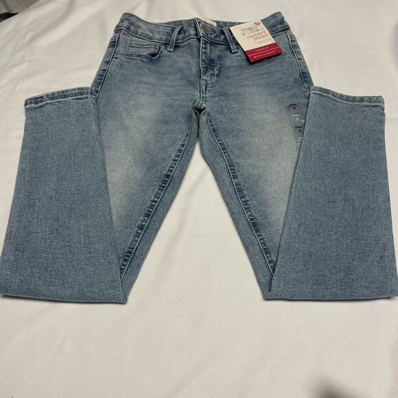 SO Girls Mid Rise Favorite Skinny Blue JEANS Sz 10 Adjustable Waistband) NWT - Picture 1 of 9